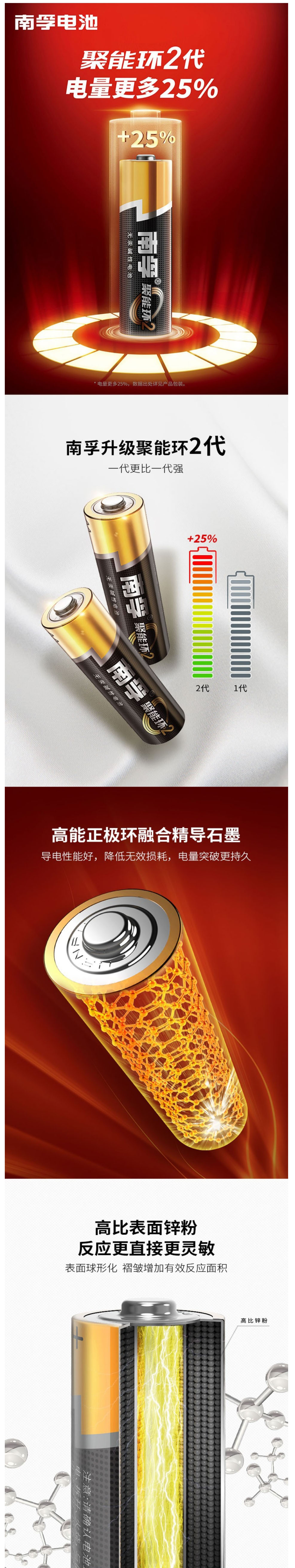 南孚电池 5/7号8粒 聚能环2代 碱性电池 儿童玩具电池干电池适用于
