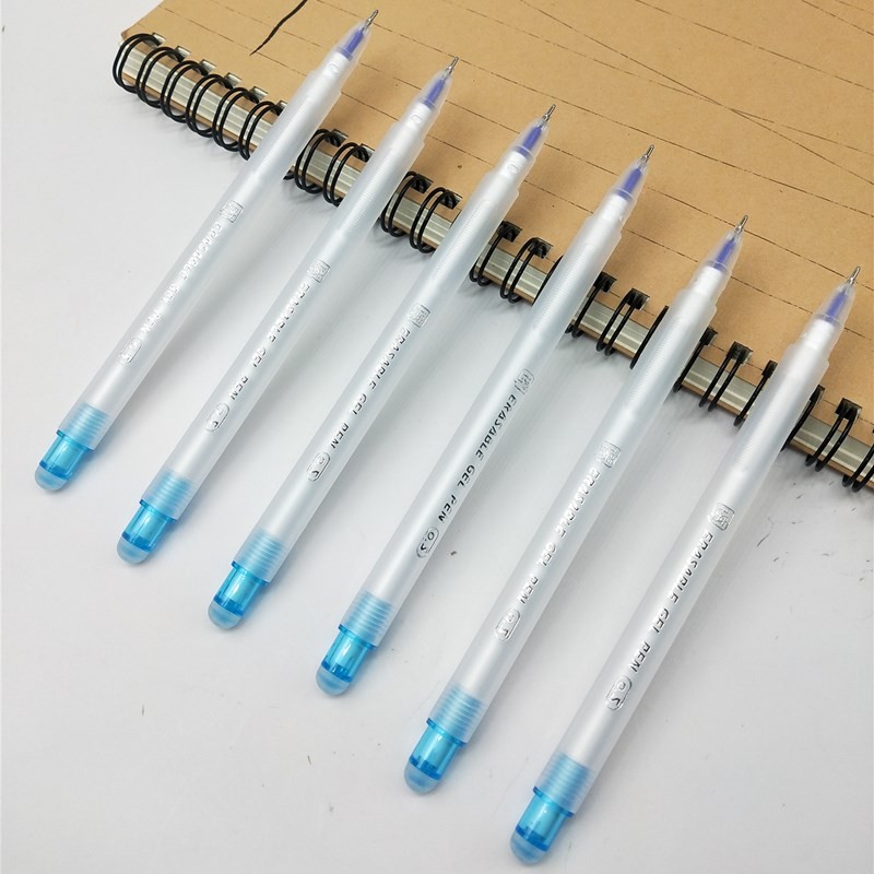 晨光热可擦中性笔学生书写用05全针管黑蓝晶蓝可擦笔akp12806黑色一盒