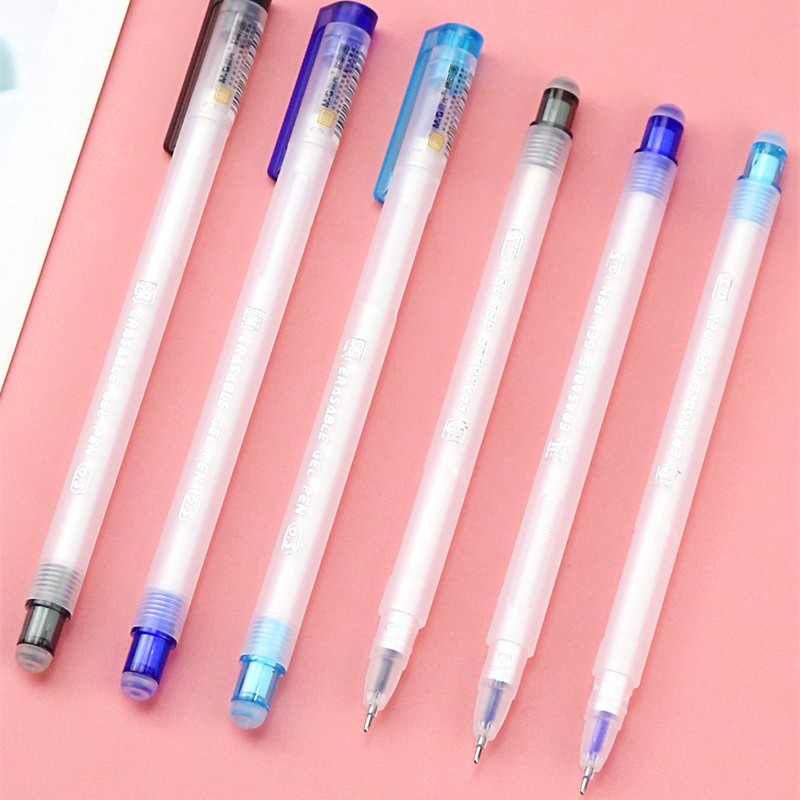 晨光热可擦中性笔学生书写用05全针管黑蓝晶蓝可擦笔akp12806黑色一盒