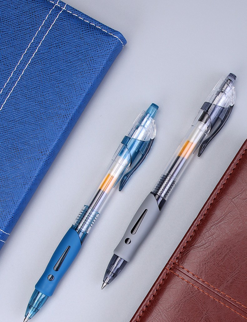 晨光mggp1008按动中性笔05mm商务办公签字笔水笔医生处方蓝黑色水笔墨