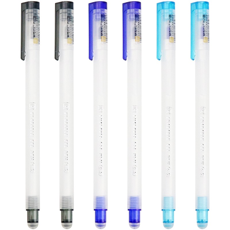 晨光热可擦中性笔学生书写用05全针管黑蓝晶蓝可擦笔akp12806黑色一盒