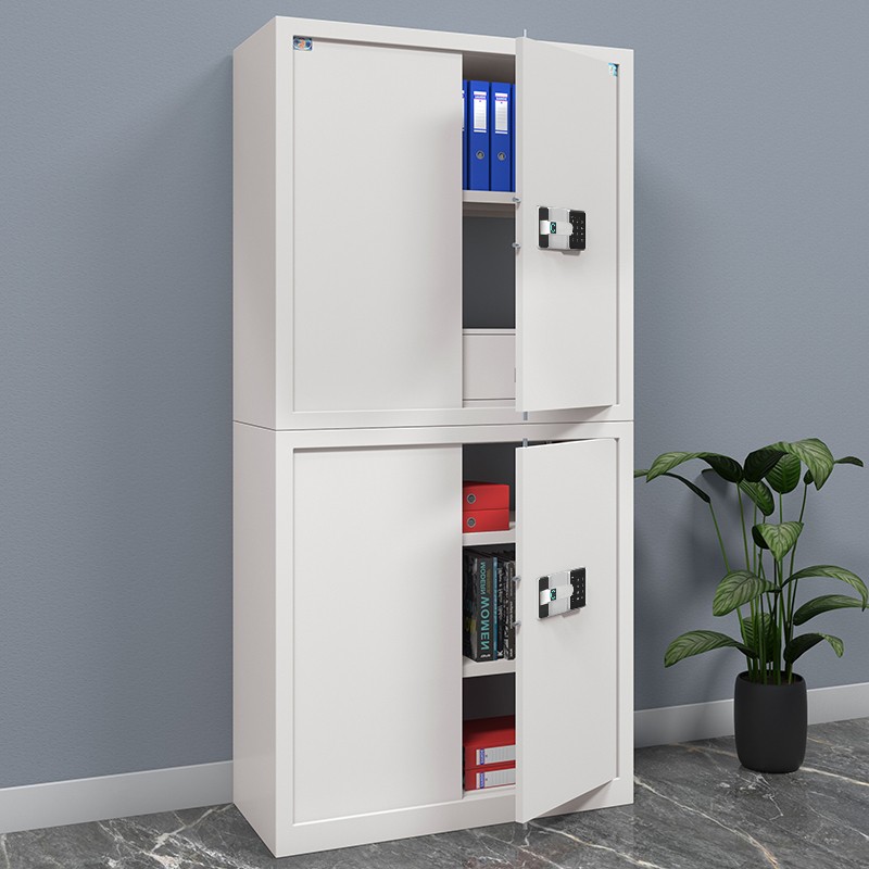 虎牌指纹密码锁电子保密柜加厚钢板资料档案存储大型密码锁双节钢制