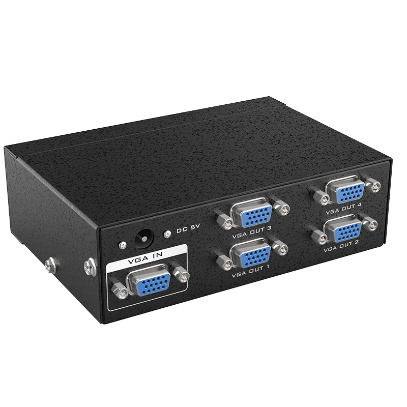 迈拓vga分配器一分四高清视频分频器1分4电脑分屏器1进4出350hz高频