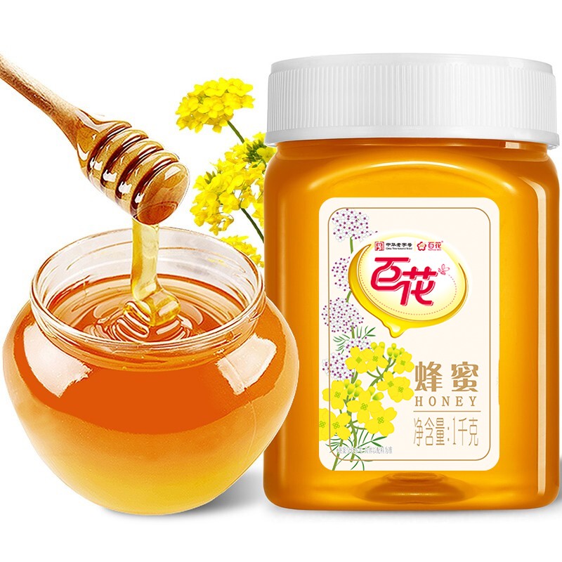 蜂蜜 百花/BAIHUA 百花蜂蜜 结晶蜜 1000g 1 罐装