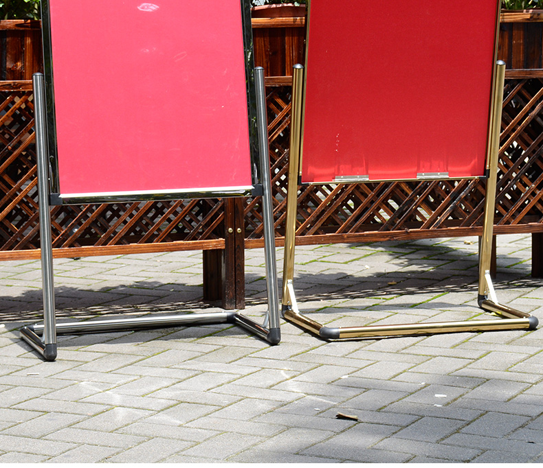 不锈钢海报架招工牌子广告牌立式水牌展示架立牌酒店l型脚宣传架 l型