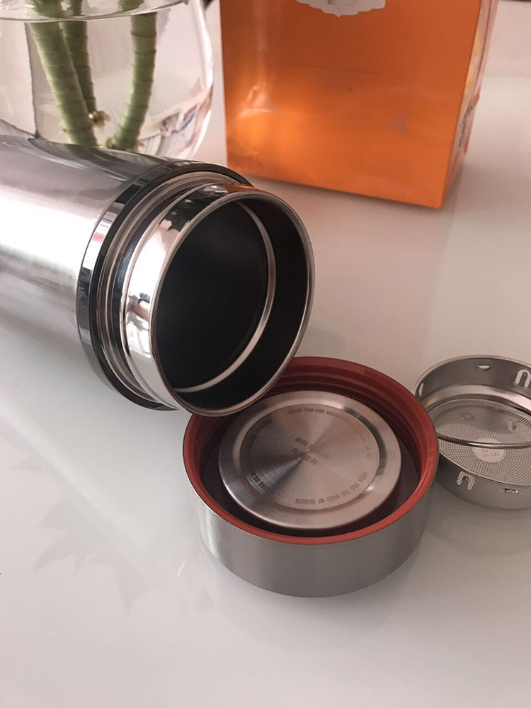 华象500ml不锈钢真空商务办公保温杯银色单位个