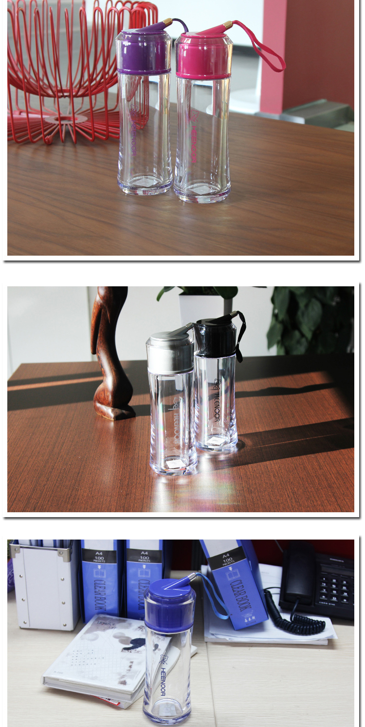 希诺heenoorxn8011食品级加厚防漏塑料杯男女户外运动旅行水杯235ml