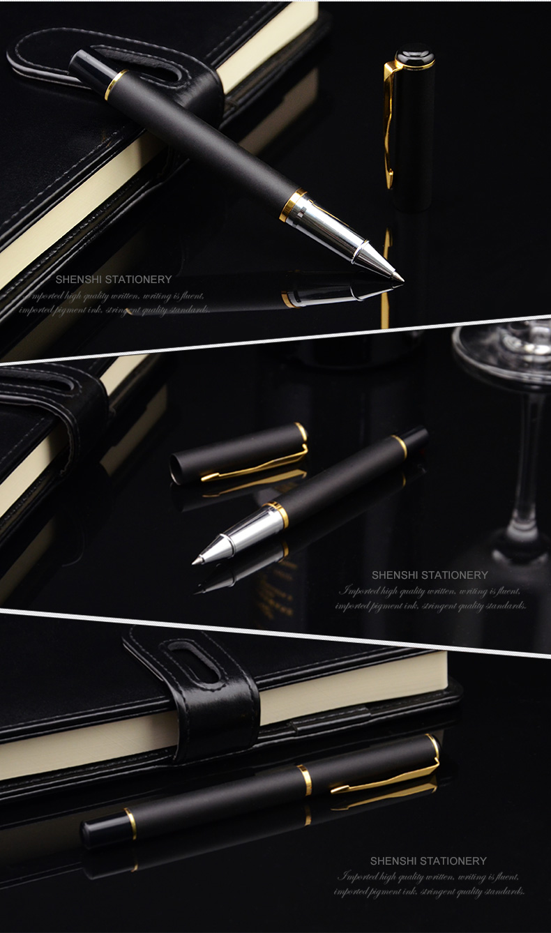 申士902905mm黑色金属签字笔商务礼品宝珠笔创意中性笔