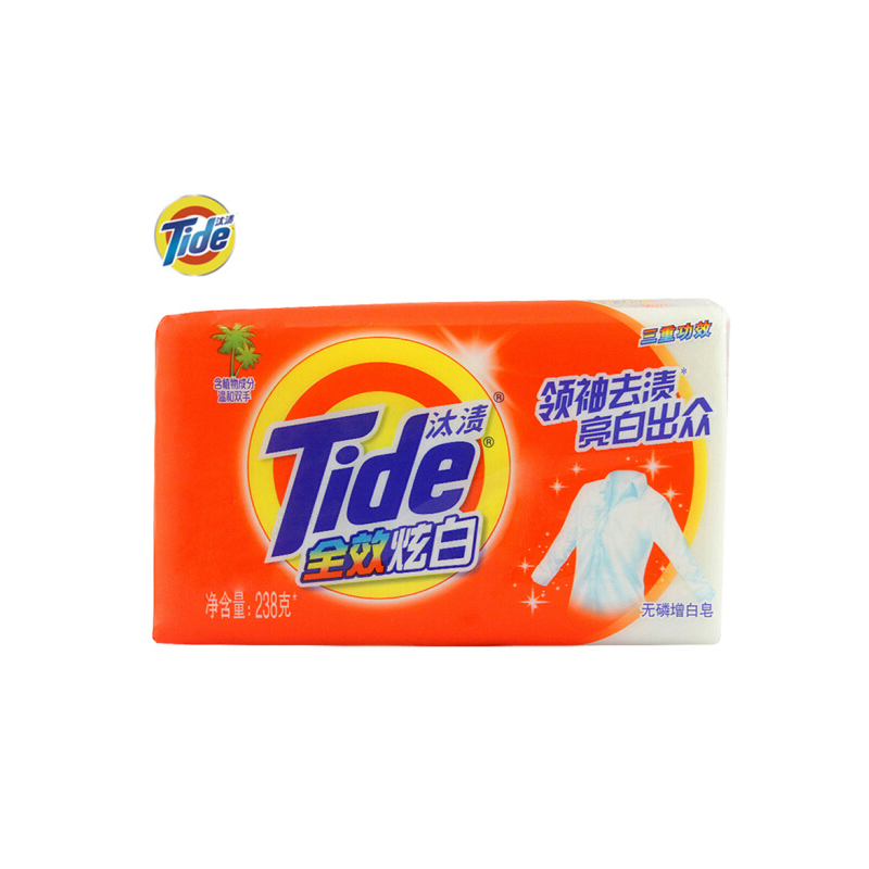 日用劳保 清洁用品 肥皂,洗涤剂 汰渍 全效360度洗衣皂238g 增白皂.